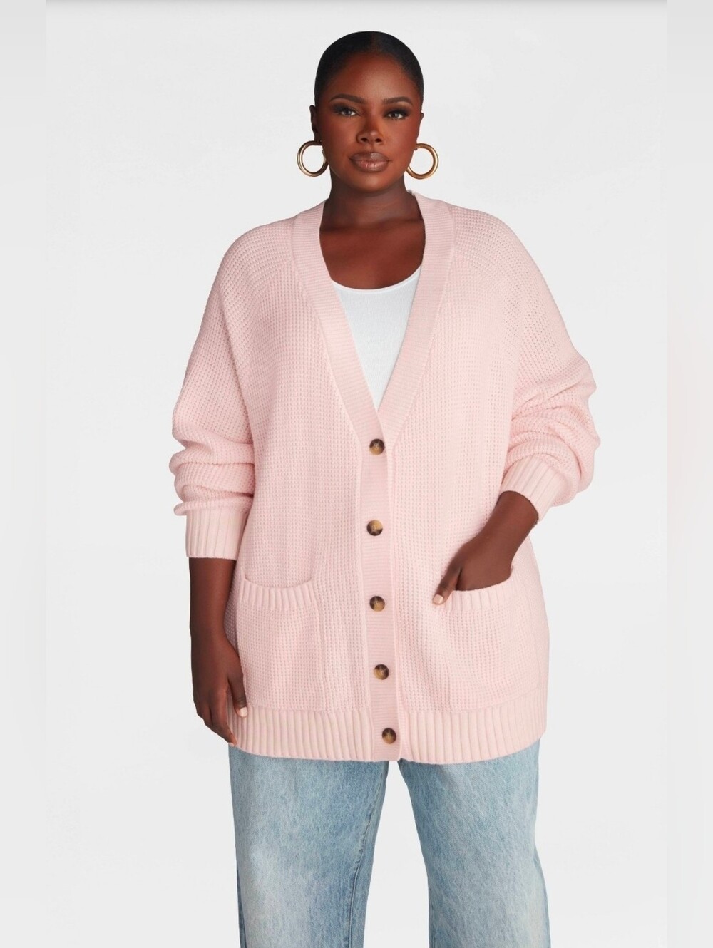 KBB by KAHLANA Women's 'The Letterman Cardigan' - Pink
